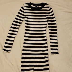 Forever 21 Dresses - Navy and White Striped Bodycon Sweater Dress Forever 21 Dresses - Navy and White Striped Bodycon Sweater Dress